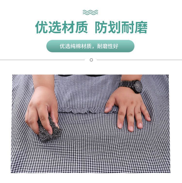新款时尚棉布长袖围裙罩衣男女工作服厨房家用防油污围腰耐磨劳保详情5