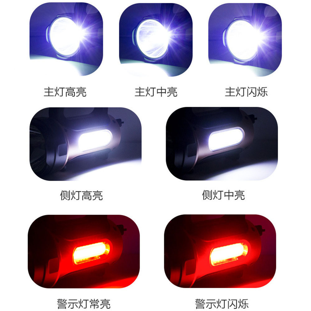 Solar-powered rechargeable flashlight, outdoor portable light, searchlight, USB red light warning light, cross-border T95 outdoor emergency pic 8
