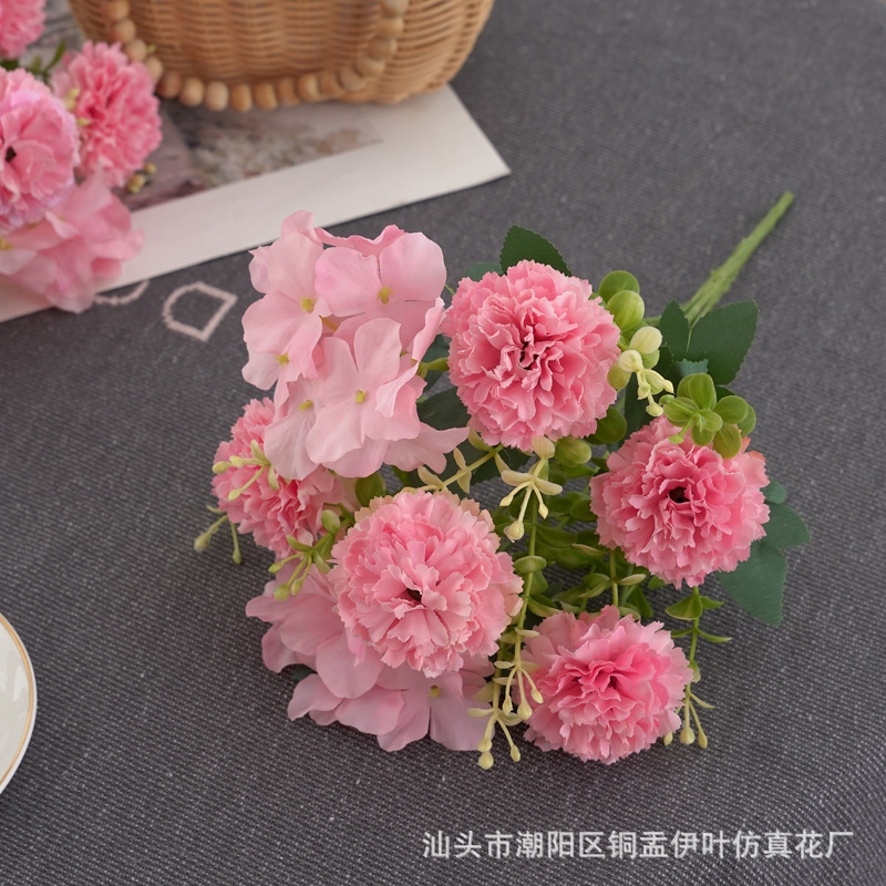 北欧仿真小玫瑰牡丹人造花家居装饰婚庆花墙洋甘菊花束详情8