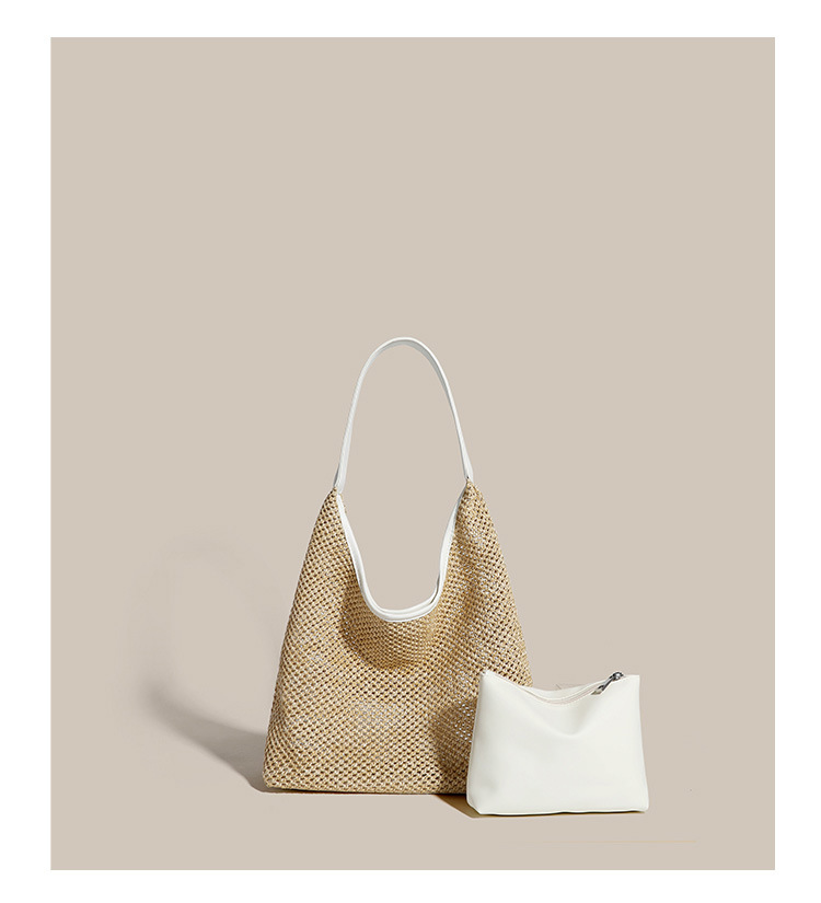 新款ins复古草编托特包单肩大包包女士休闲大容量夏天度假沙滩包详情17