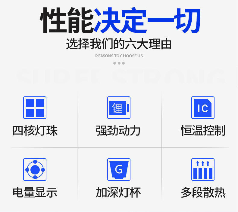 Cross-border new L-S03 high-intensity flashlight 4 four-lamp high-intensity long-range flashlight rechargeable COB side light Searchlight pic 3