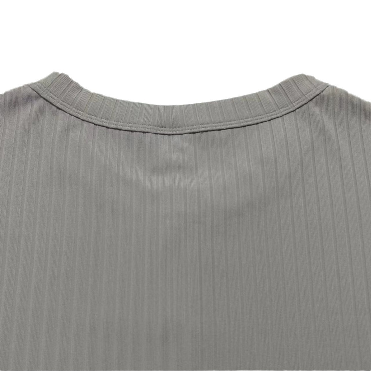 Temu跨境速卖通2025新款男士短袖上衣坑条V领修身短袖亨利T恤衫夏详情16