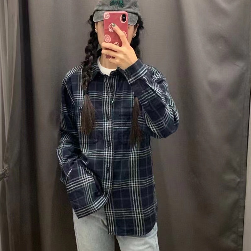 秋季男装竹节棉格子衬衫外套宽松衬衣长袖薄外套E476899/476900详情12