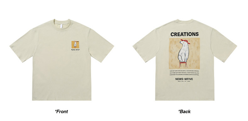 ALLIN 卡通印花短袖T恤男夏季美式重磅宽松百搭圆领五分半袖上衣详情31