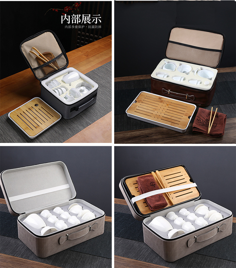 Teaching and training tea art tea set, Japanese portable travel kung fu tea set, business home, company gift logo pic 17