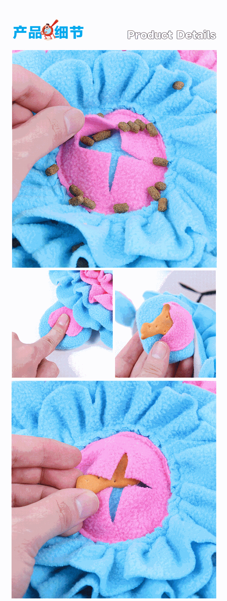 Rongka Pet Cross-border Cartoon Animal Series: Sheep, Lions, rabbits, raccoons, peacocks, smell blankets, foraging pads, relieve boredom, food hiding toys, pet toys pic 24