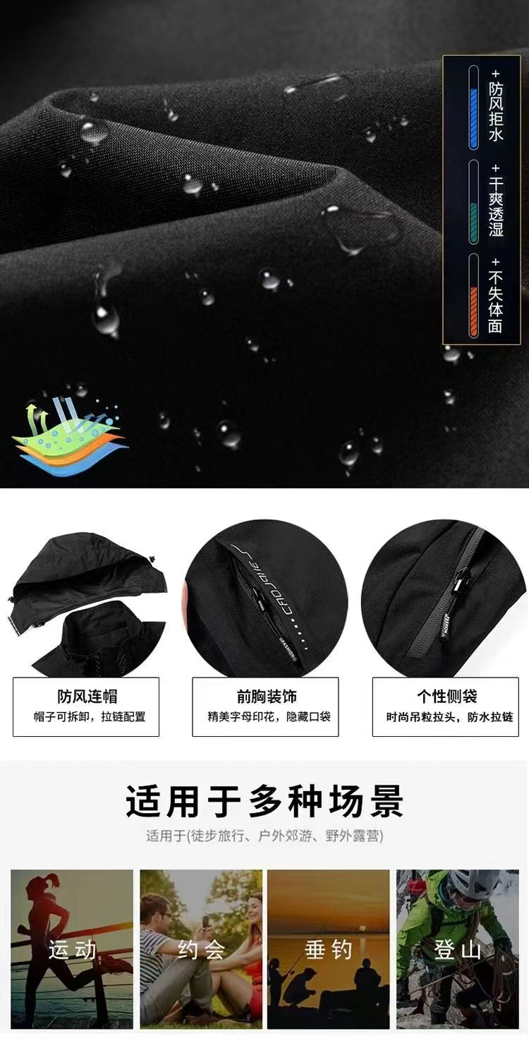 This is a trendy American-style windproof and waterproof couple jacket for men and women, suitable for outdoor casual sports in autumn and winter. The jacket is loose pic 8