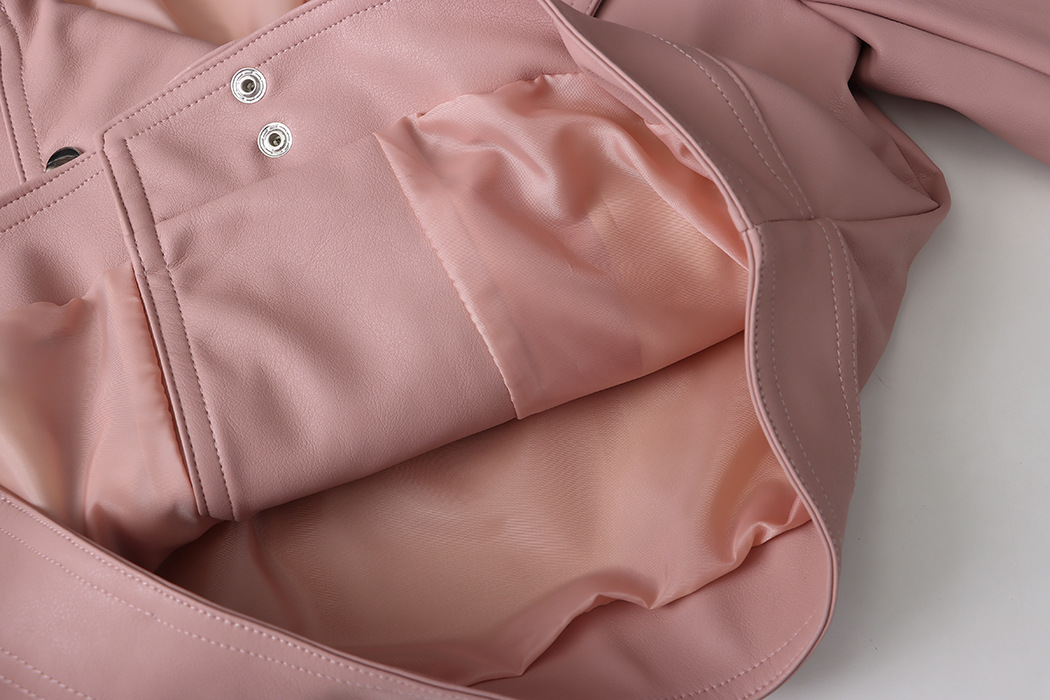 司南 时髦斜门襟拉链设计感 超模机车风皮衣夹克外套高级 SN4227详情64