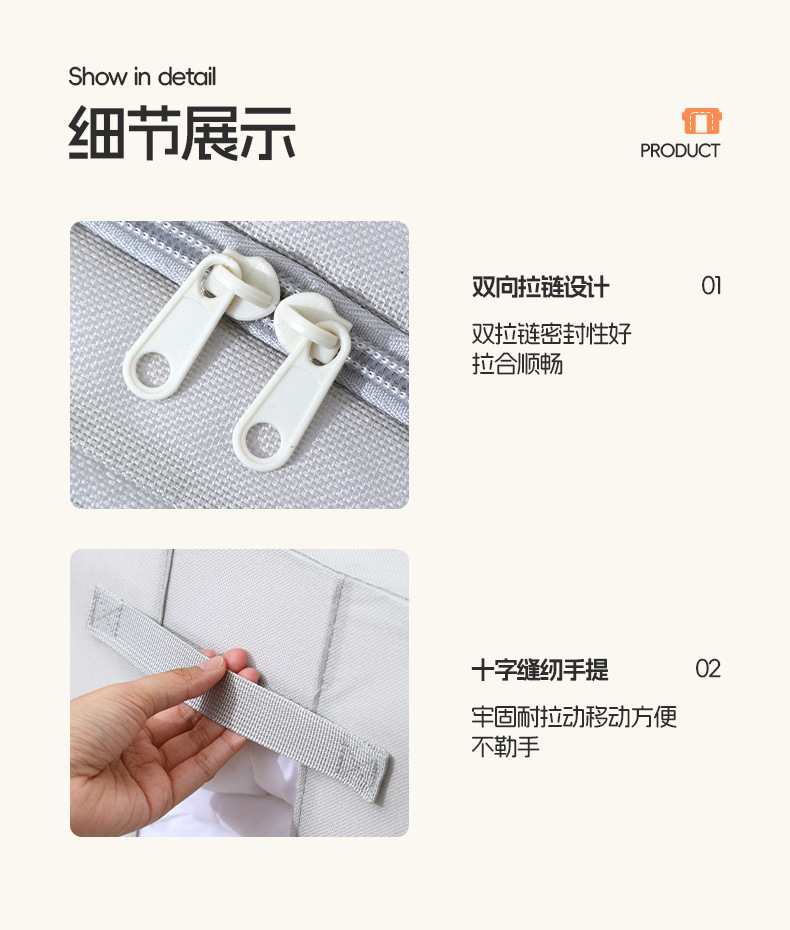 布艺收纳袋钢架收纳箱折叠牛津布整理箱棉被储物箱有盖巨无霸收纳详情7