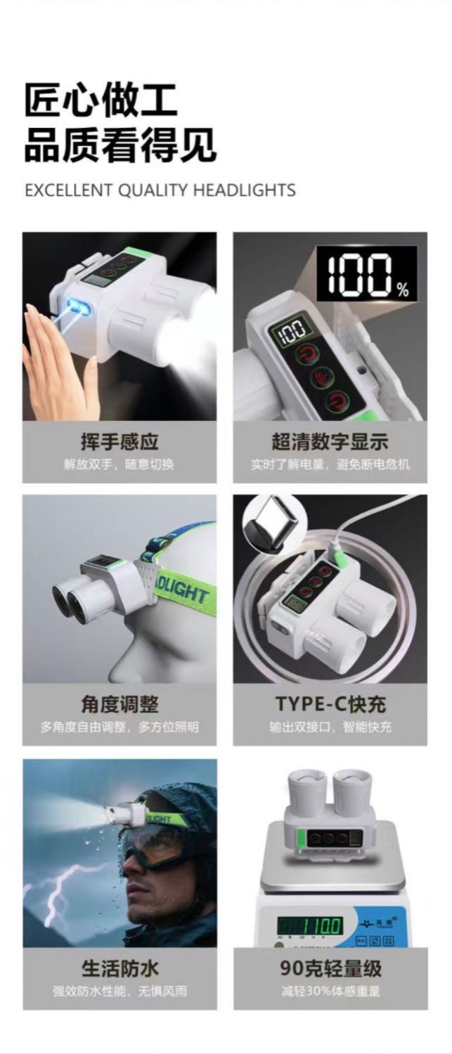 Smart hook-type high-intensity zoom flashlight, a multi-functional portable outdoor emergency lighting flashlight pic 16