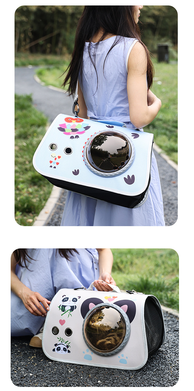 宠物便携太空舱外带猫包手提可折叠单肩包外出背包卡通猫咪狗包包详情16