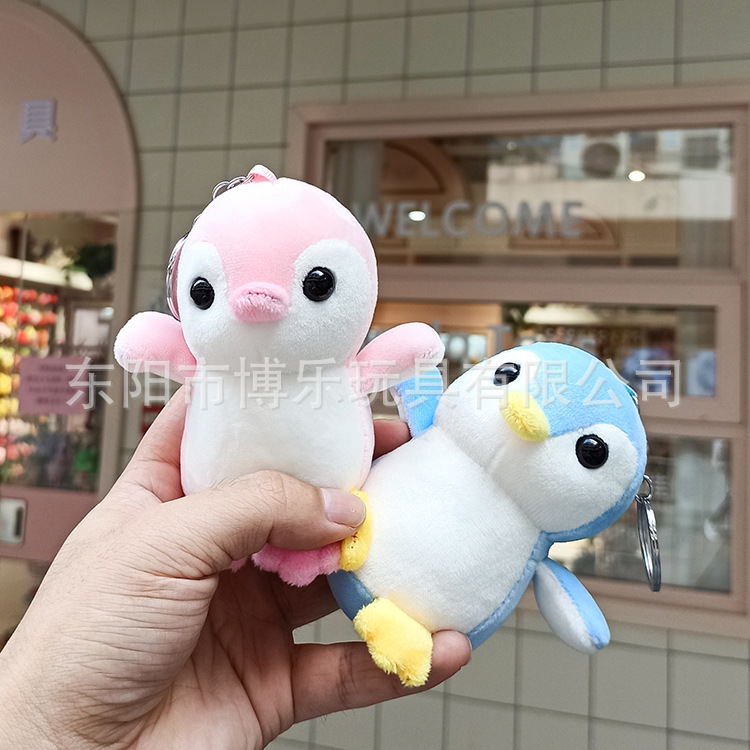 Wholesale of creative cartoon four-sided bouncing penguin plush pendants, cute animal dolls, bags, car keychains and pendants pic 3
