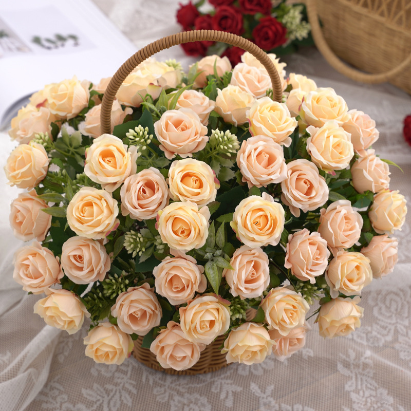 10头奥斯小玫瑰仿真花假花婚庆婚礼配材家居桌面装饰摄影道具详情15