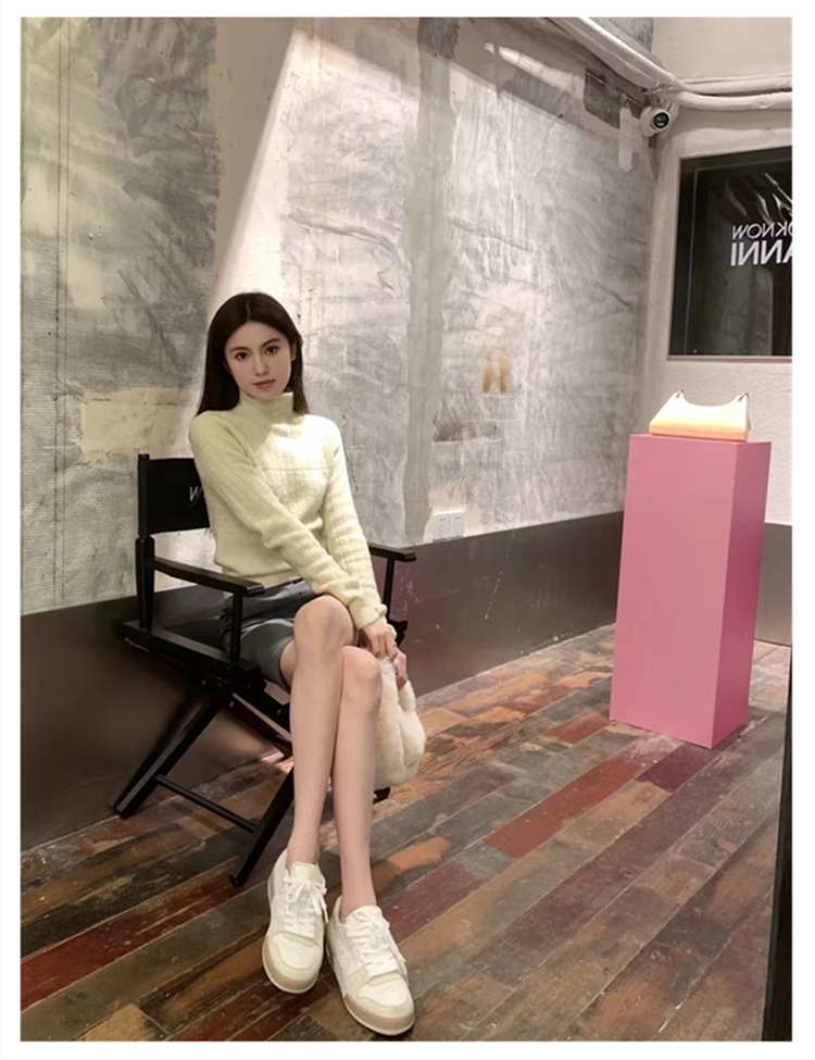 高版本F家match麂皮板鞋女平底系带拼接真皮小白鞋男女同款德训鞋详情7