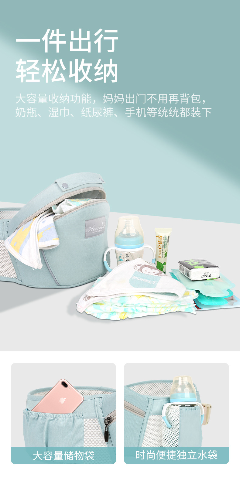 工厂现货  婴儿背带    婴儿腰凳   四季多功能通用 CPC  CE证书详情7