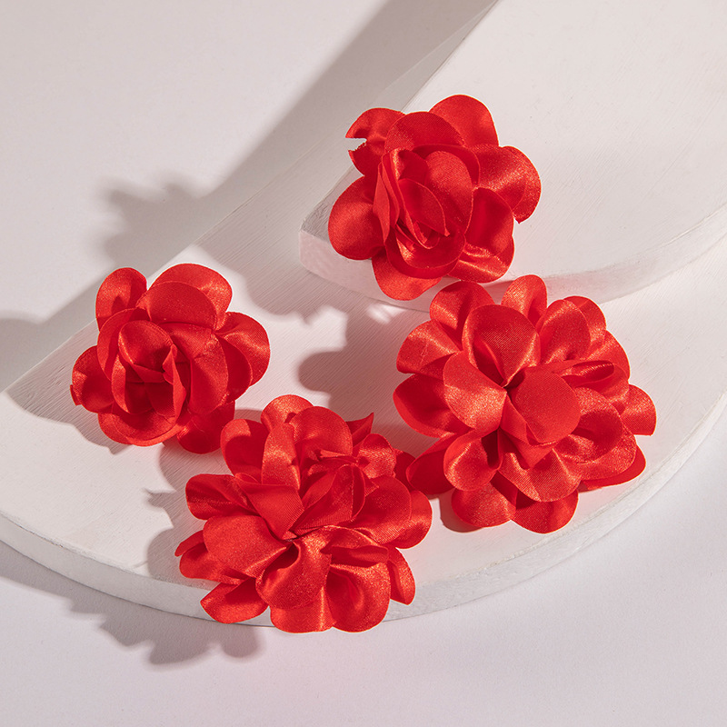 欧美跨境饰品时尚不规则立体花朵设计耳饰夸张彩色烤漆花瓣耳环详情4