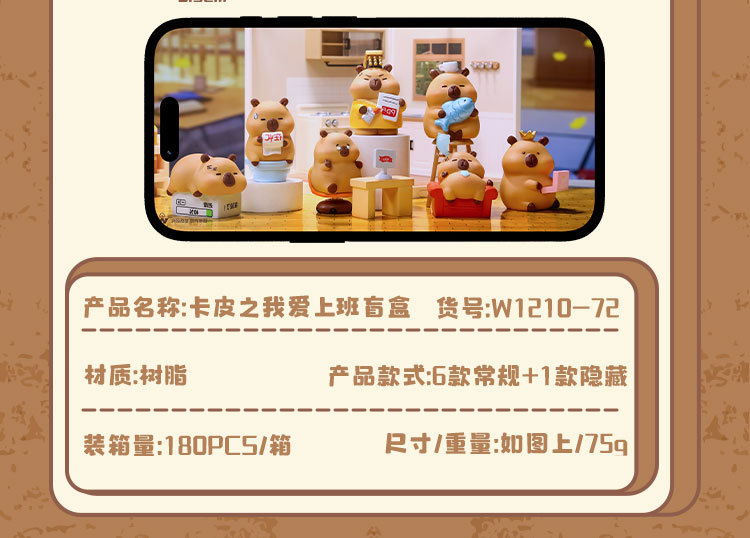 Capibara - I Love Going to Work Blind Box Cartoon Creative Desktop Display, Cute and adorable Resin Display Blind box pic 6