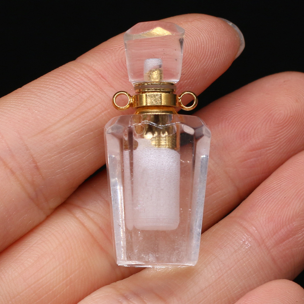 Exquisite natural semi-precious stone perfume bottles, white crystal, various shapes, DIY accessories, fashionable and exquisite wholesale production pic 44