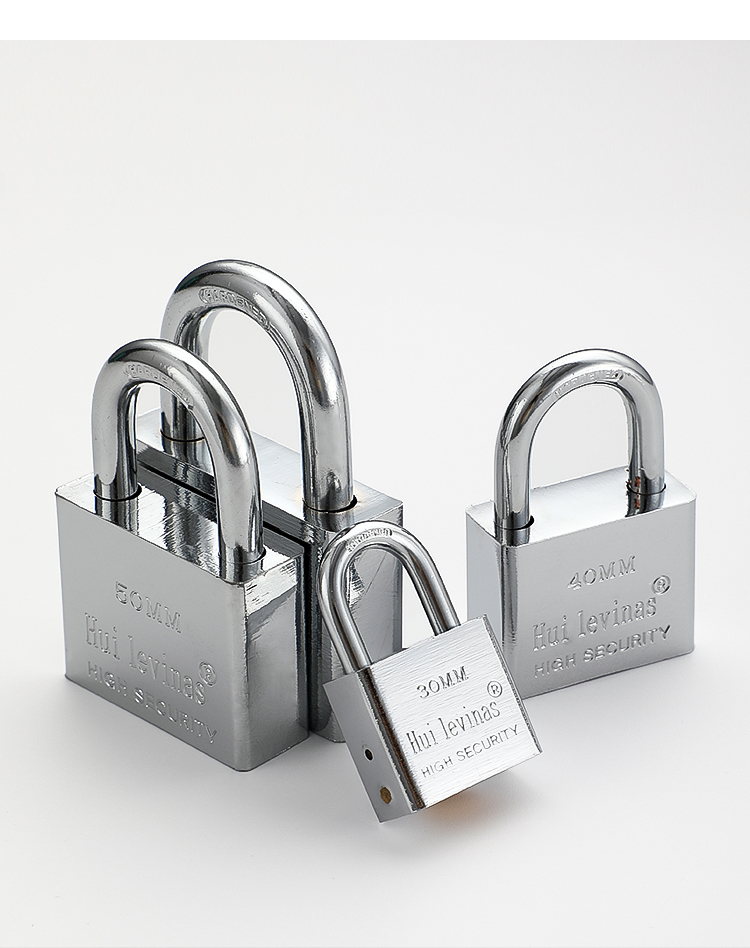 Flat ring crescent anti-theft through-opening padlock, atomic key, copper lock core, lock head, waterproof padlock, through-opening Ru Yu pic 15