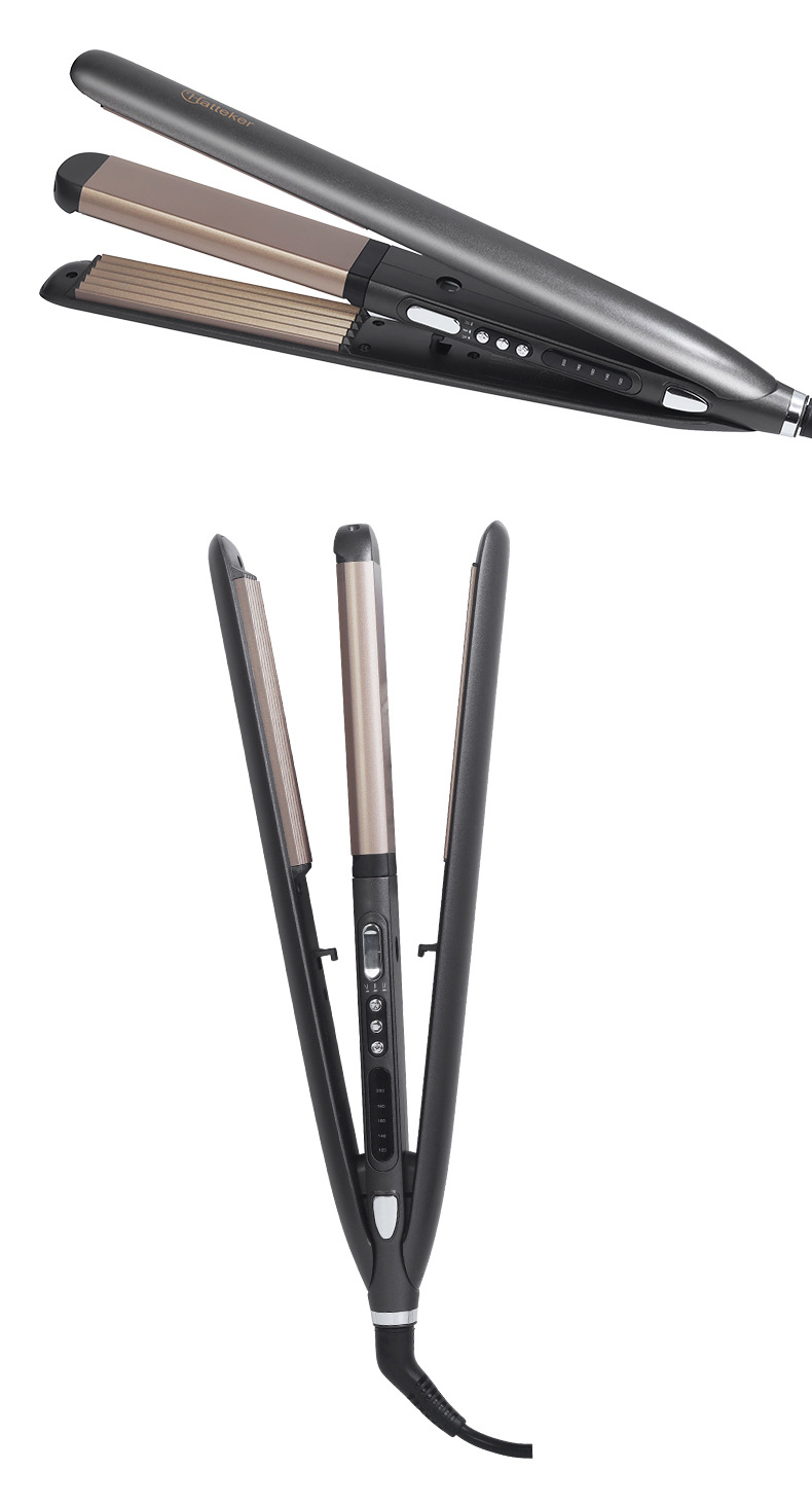 HATTEKER electric hair straightener, dual-purpose for curling and straightening, home fluffy corn perm, multi-functional temperature-controlled curling iron, hair straightener pic 15