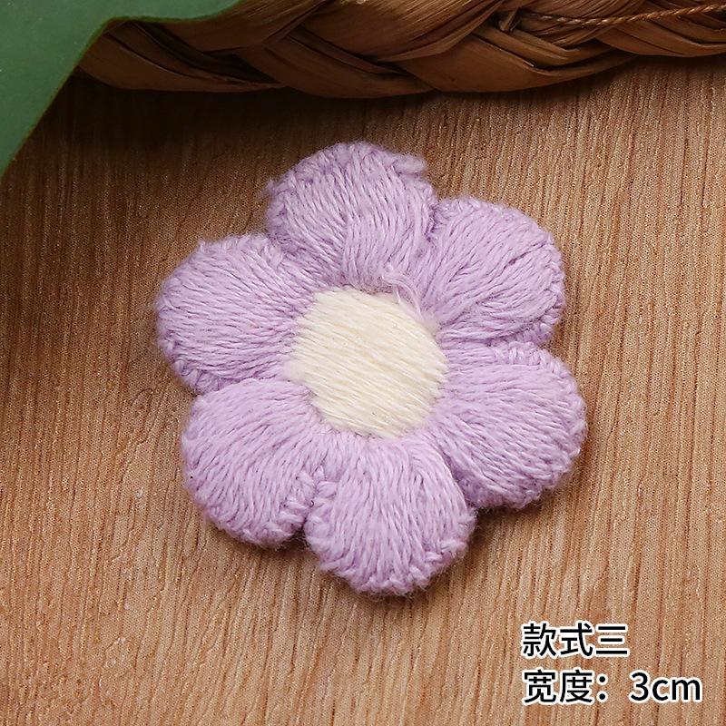 Multicolored knitted flower yarn with colorful lace, 3-centimeter-wide clothing accessories manufacturer for sale pic 7