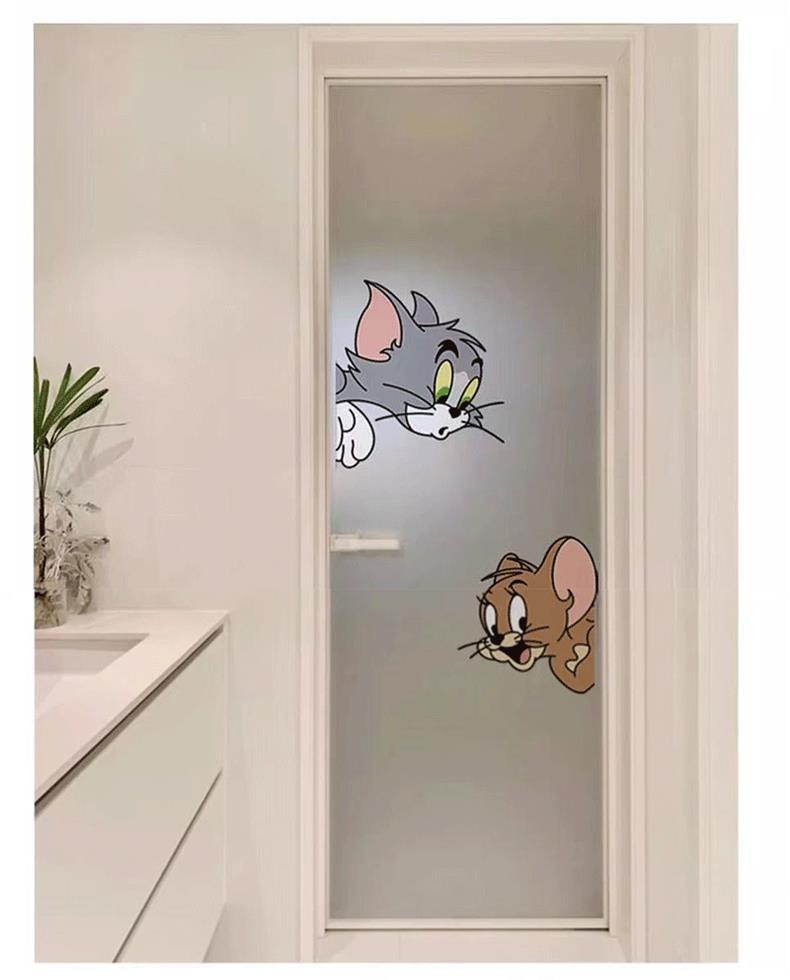 猫和老鼠卫生间玻璃门贴纸创意卡通浴室厕所装饰贴画厨房防水贴膜详情3