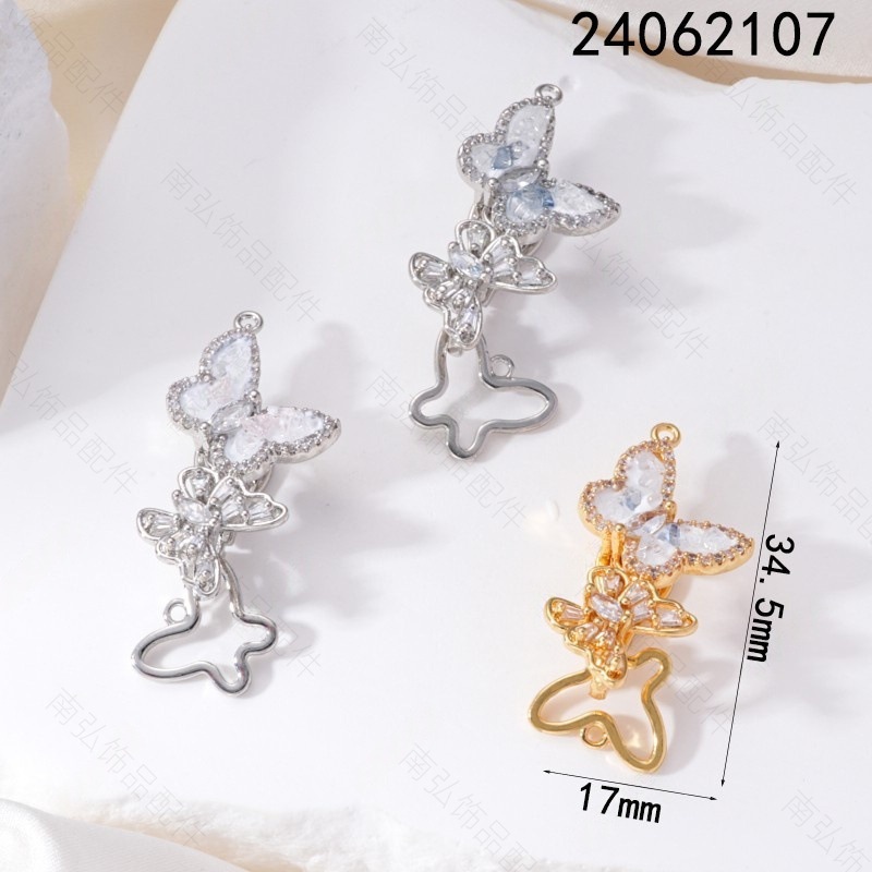 Pearl necklace clasp, 18k gold inlaid with zirconium irregular OT clasp, diy bracelet necklace ending chain clasp accessory pic 17