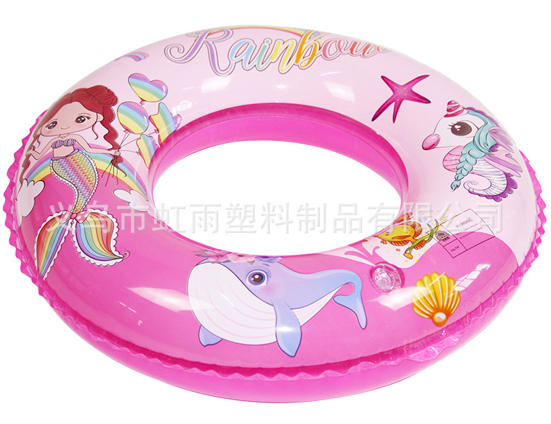 虹雨新款美人鱼儿童游泳圈批发可爱独角兽腋下圈PVC充气卡通泳圈详情5