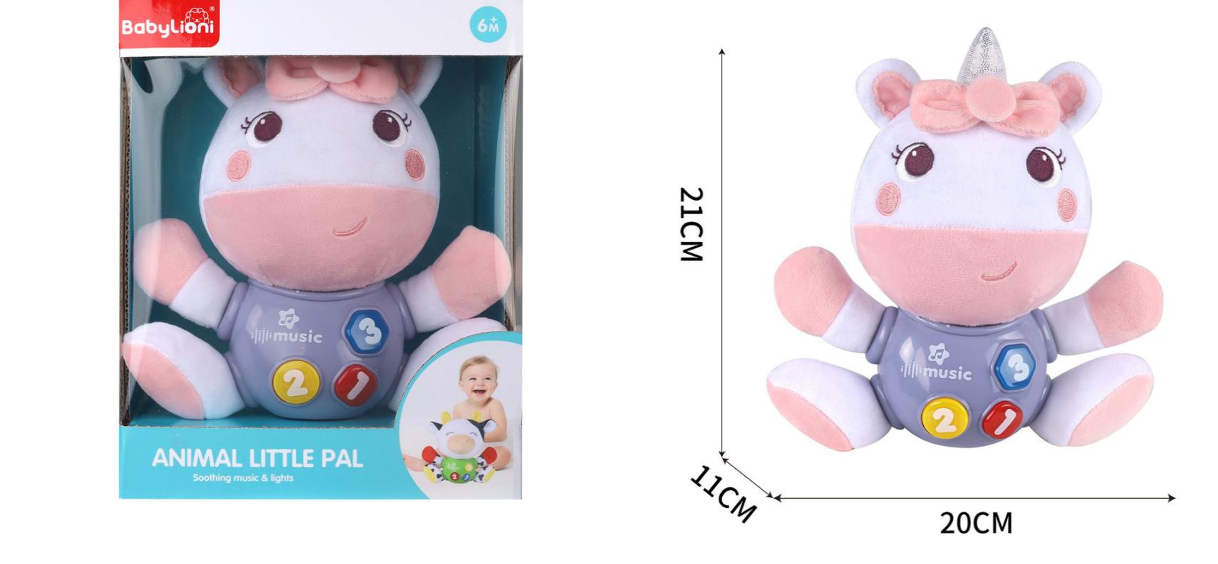 Cross-border infant and toddler audio-visual shaking music soothing doll educational early education plush fabric doll gift mascot pic 12