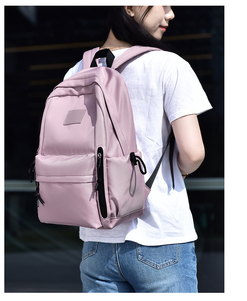 New cross-border casual backpack, simple backpack, fashionable large-capacity backpack for junior high school, high school and college students, women pic 12