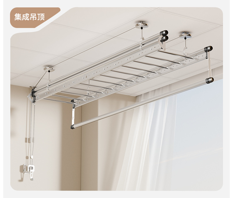 升级款加厚晾衣架升降手摇双杆晒衣架子家用小阳台折叠伸缩凉衣架详情18