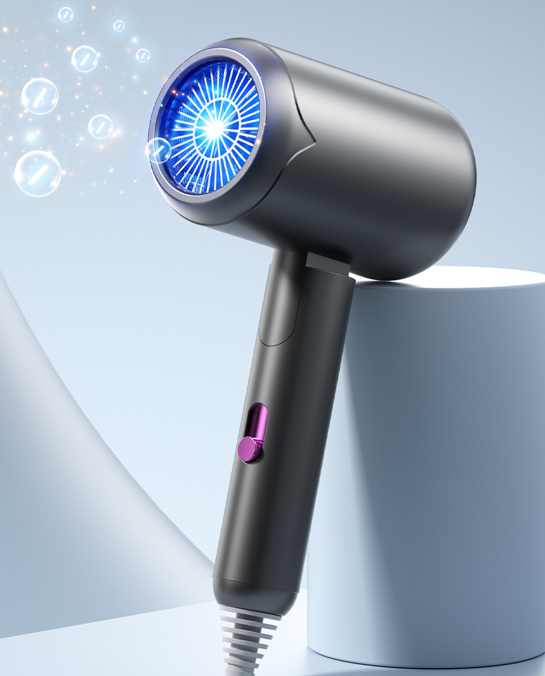 New folding household quick-drying electric hair dryer, portable hotel blue light T-shaped student dormitory hammer hair dryer pic 15