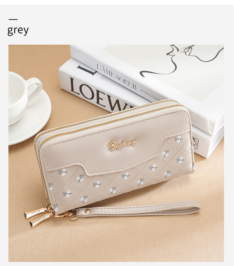 钱包女生长款新款韩版简约拼接手拿包wallet零钱包卡包女士高级感详情24