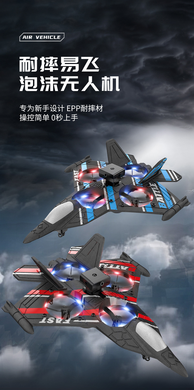 ABS plastic remote-controlled aircraft, remote-controlled fighter jets, high-quality quadcopters, foam drones pic 49