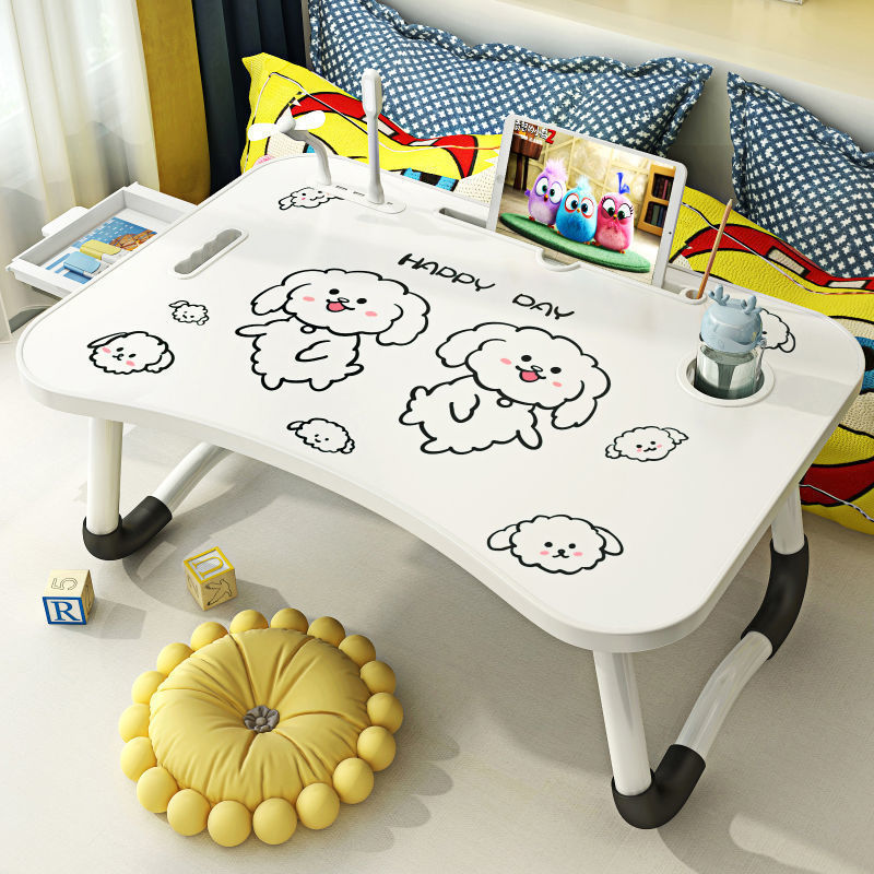 Adjustable bed small table, folding table, dormitory desk, student computer desk, study desk on top, household table board pic 26