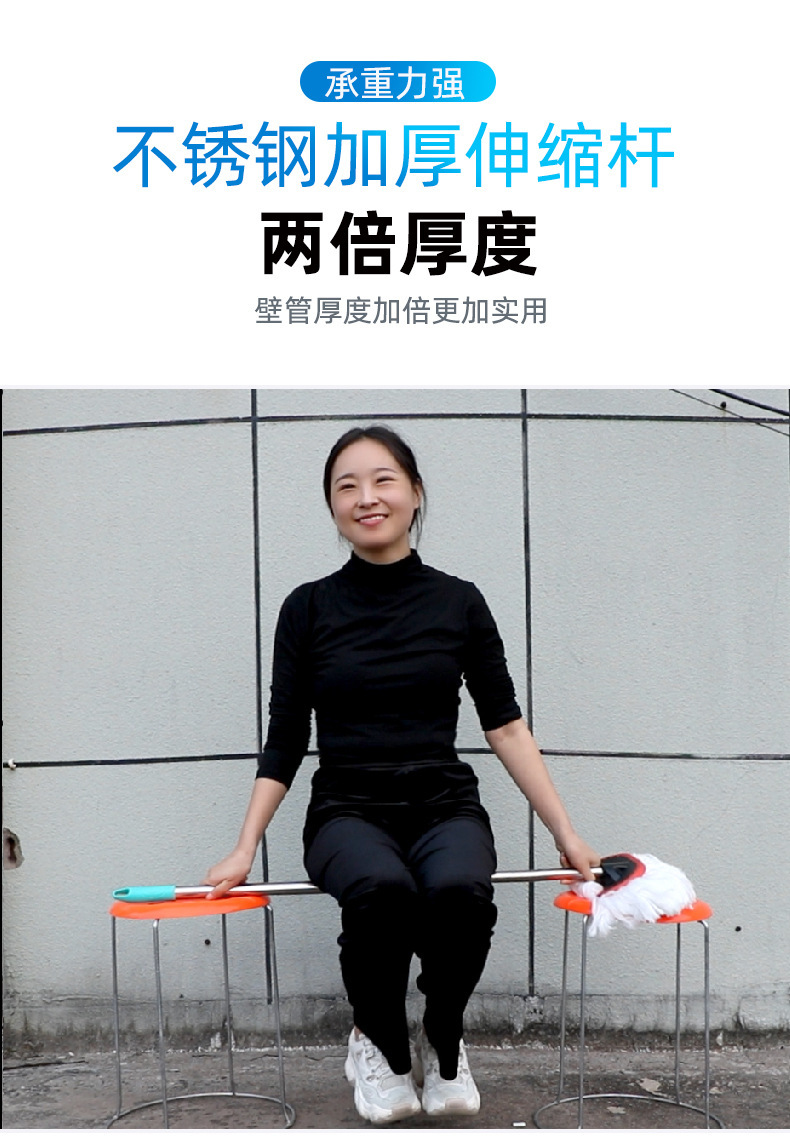 汽车用品牛奶丝洗车刷软毛除尘掸子可伸缩擦车拖把长柄清洁工具详情21