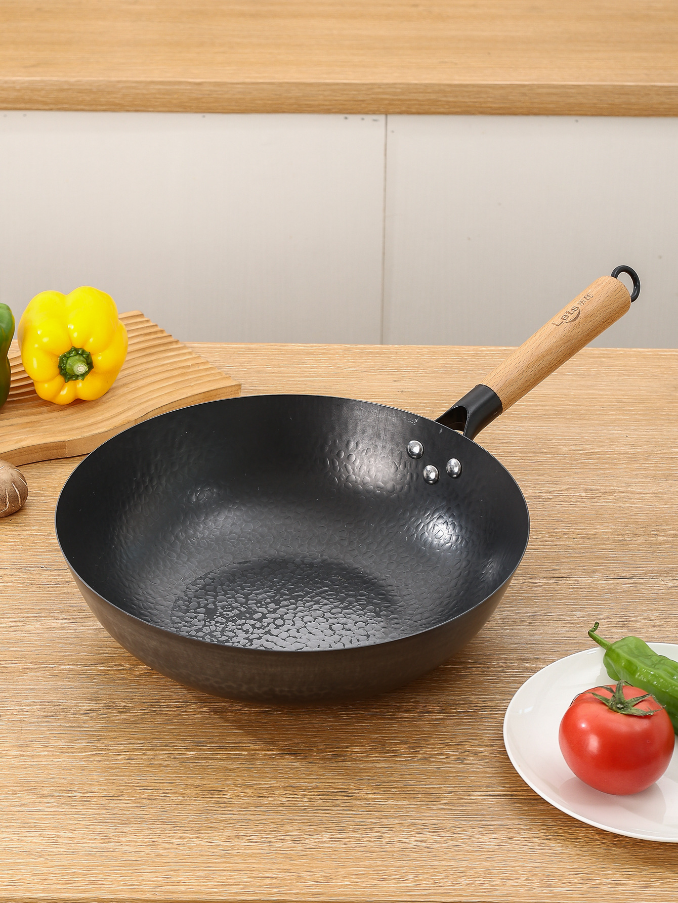 乐氏章丘铁锅超市同款锤纹无涂层不粘迷你家用平底炒锅日用百货锅具详情2