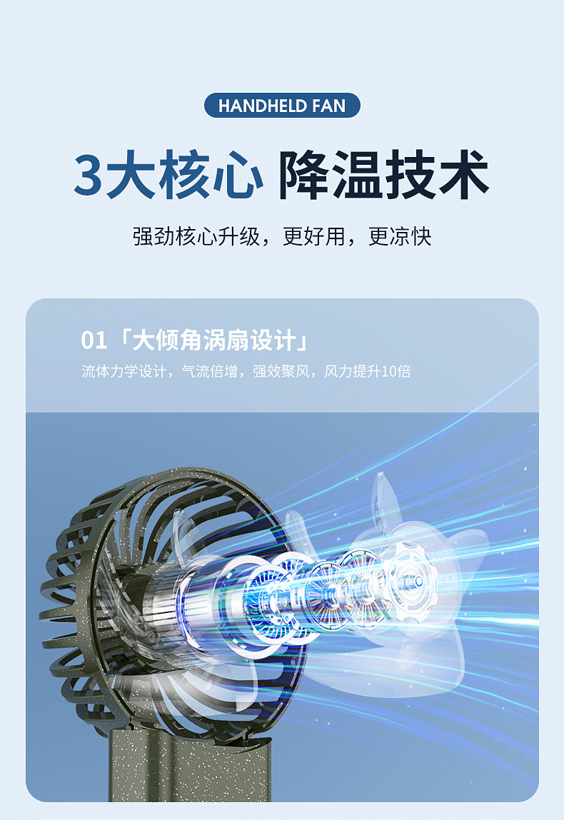新款2025大容量桌面小风扇升级款户外礼物学生礼品usb充电多配色详情3