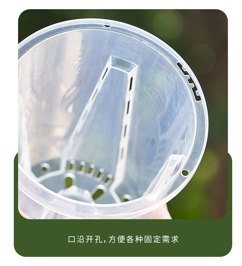 新款蝴蝶兰花盆控根盆透明青山盆文心兰盆透明塑料透气花盆兰花盆详情10