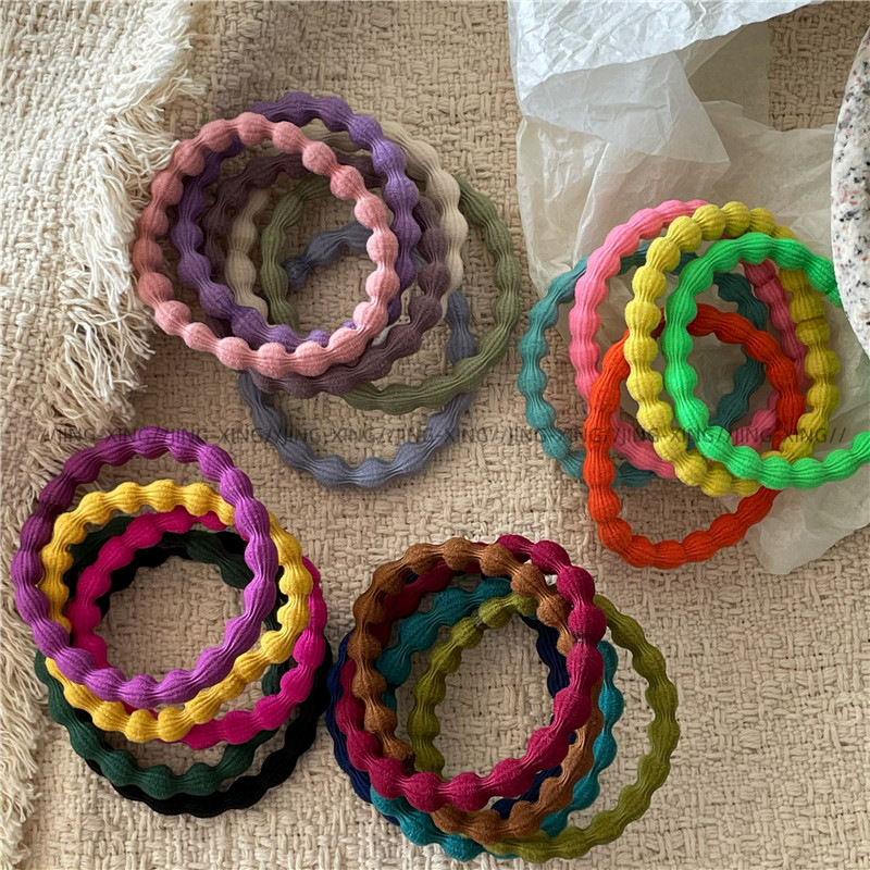 Ladylike style, gentle color series, colorful towel loops, hair bands, new daily basic leather bands, ponytail hair ties pic 4