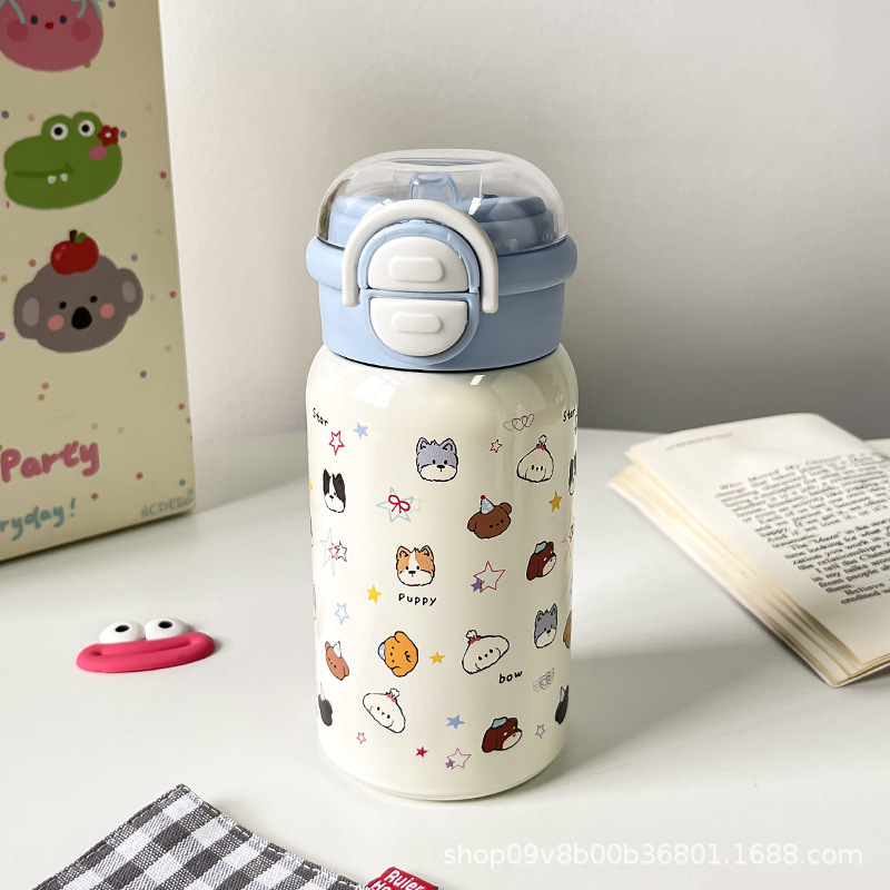 Simple insulated cup for girls with straw, high appearance level, double drinking cup 316 new model, portable for students, stainless steel insulated pic 3
