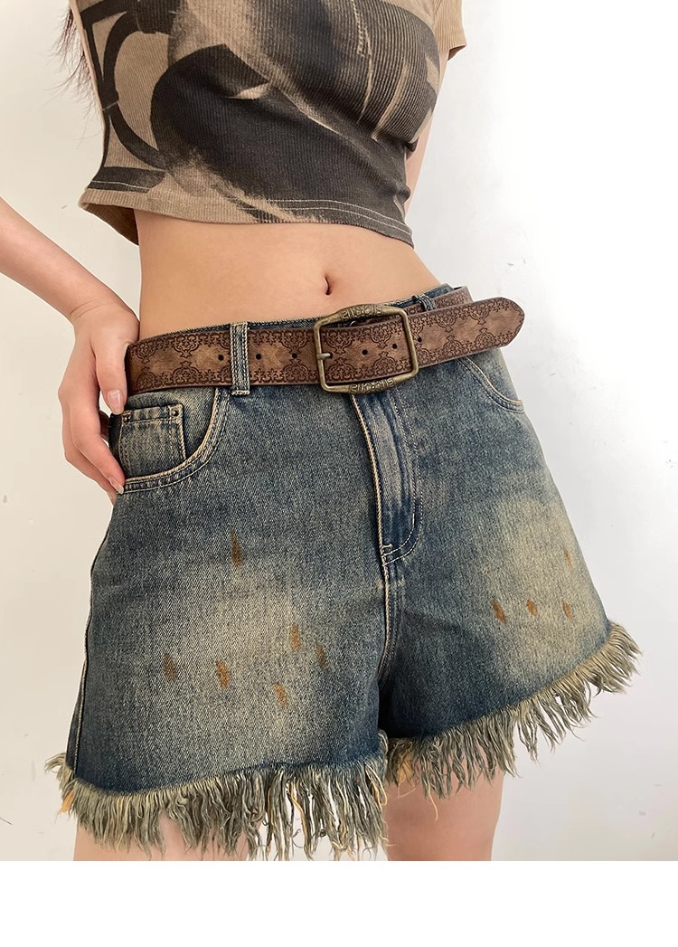 American retro belt for women, new ethnic style belt, versatile with jeans, high-end brown pic 13