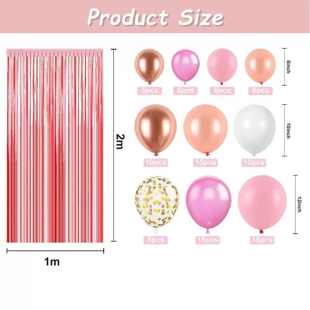 Cross-border rain curtain balloon set, multi-style birthday party, wedding decoration and arrangement, customized balloon set pic 16