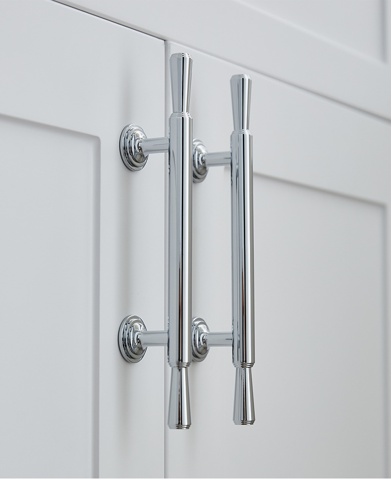 黄铜法式银色镀铬衣柜门拉手现代奶油风轻奢圆球单孔橱柜抽屉把手详情10