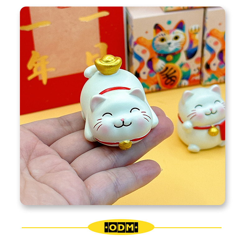 Cute cartoon Maneki Neko figurines with micro-landscapes, housewarming gifts, car-mounted desktop creative decorative items pic 9