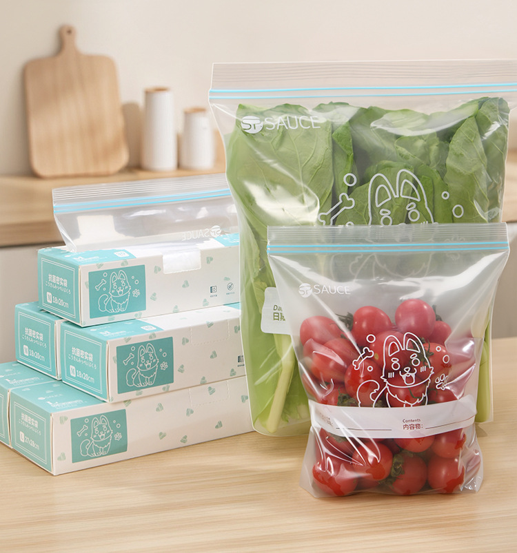 Refrigerator double-ribbed tight bag, sealed bag, food packaging bag, household thickened refrigerator storage and freezing special portioning bag pic 8