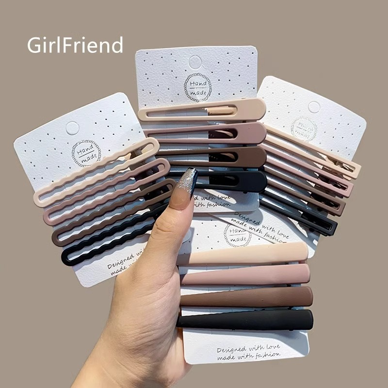 Facial cleansing and makeup seamless hair clip, side bangs for girls, one-line duckbill hair clip, high-end forehead clip headwear pic 19