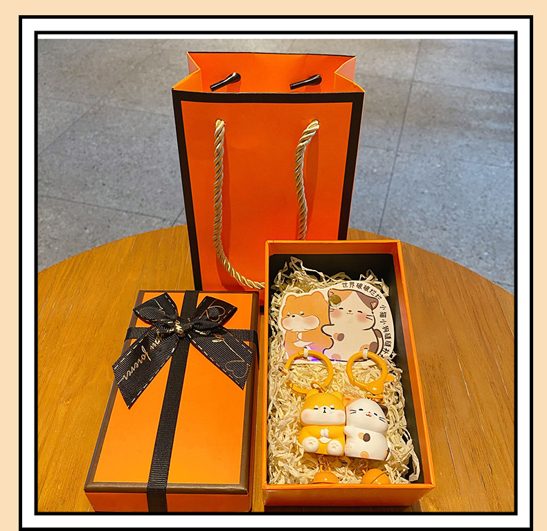 百茂原创可爱萌宠CP情侣钥匙扣链挂件女精致树脂磁吸公仔书包挂饰详情17