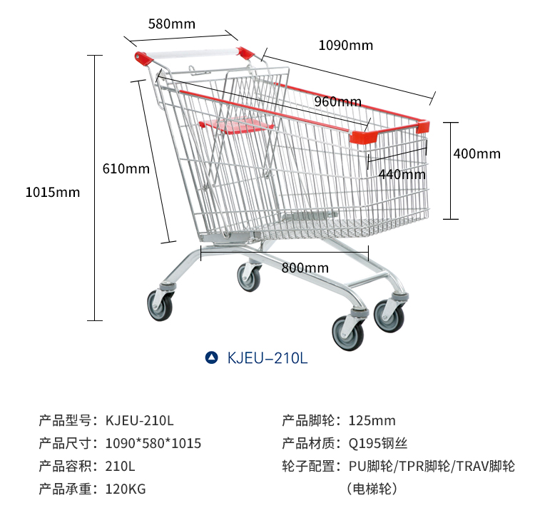 #热卖促销款欧式商场购物车超市手推车铁制推车老人购物车小推车详情11
