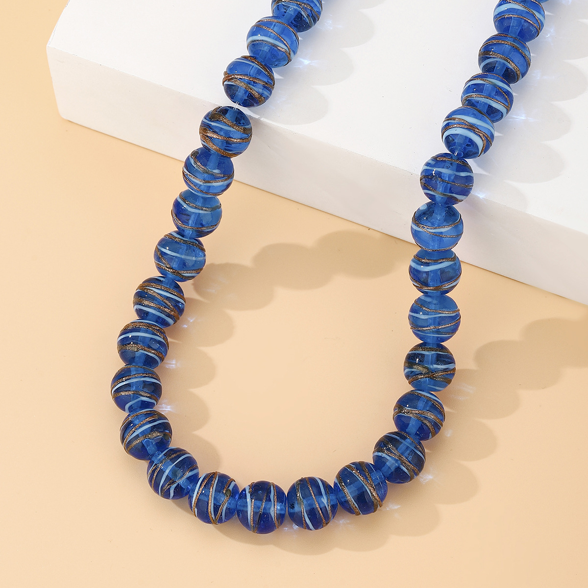 Wholesale of handcrafted DIY beaded jewelry accessories, flat beads, wheel beads, gold wire double-color dispersion beads, necklaces, bracelets and glass pic 10